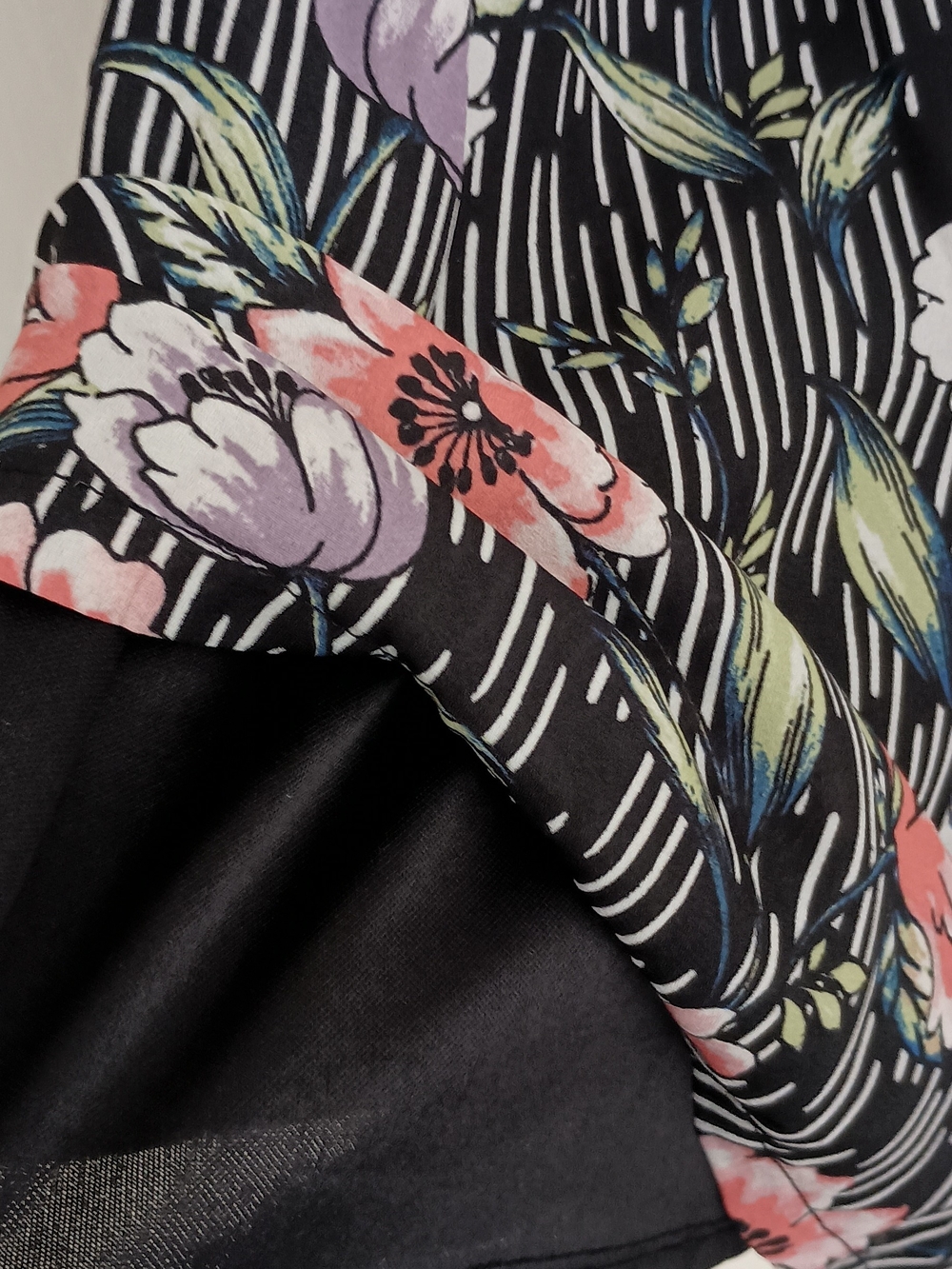Lily Rose Black Floral Off-Shoulder One Piece Shorts Jumpsuit with Tie Waist - Picture 8 of 8